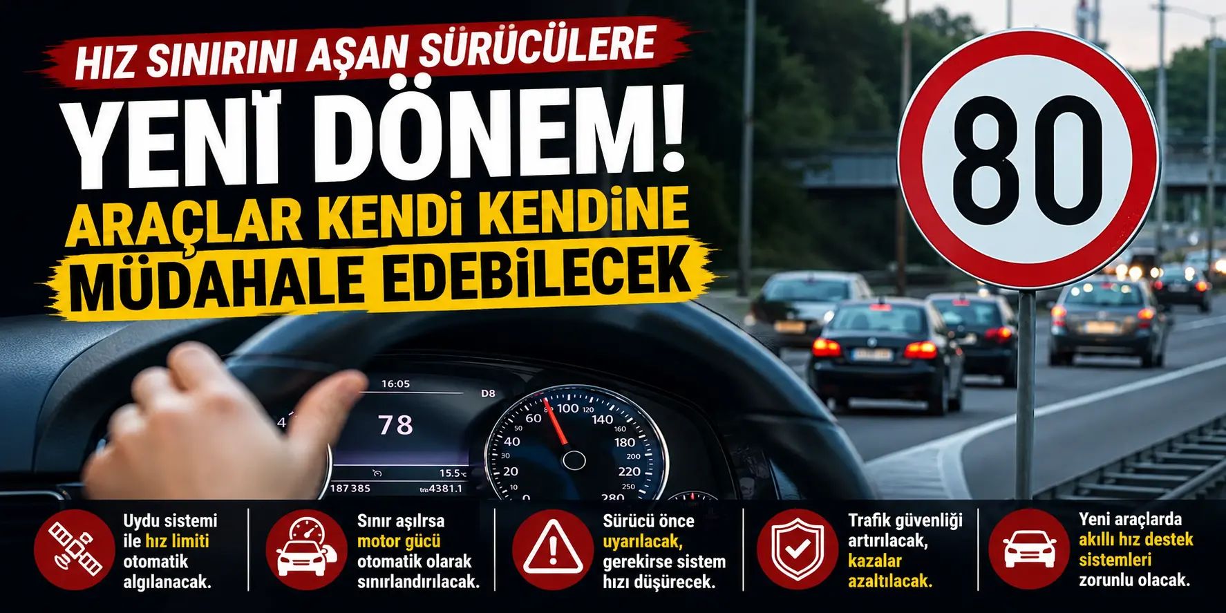 Trafikte Devrim Gibi Karar! Hız Yapan Araçlara Otomatik Müdahale Geliyor
