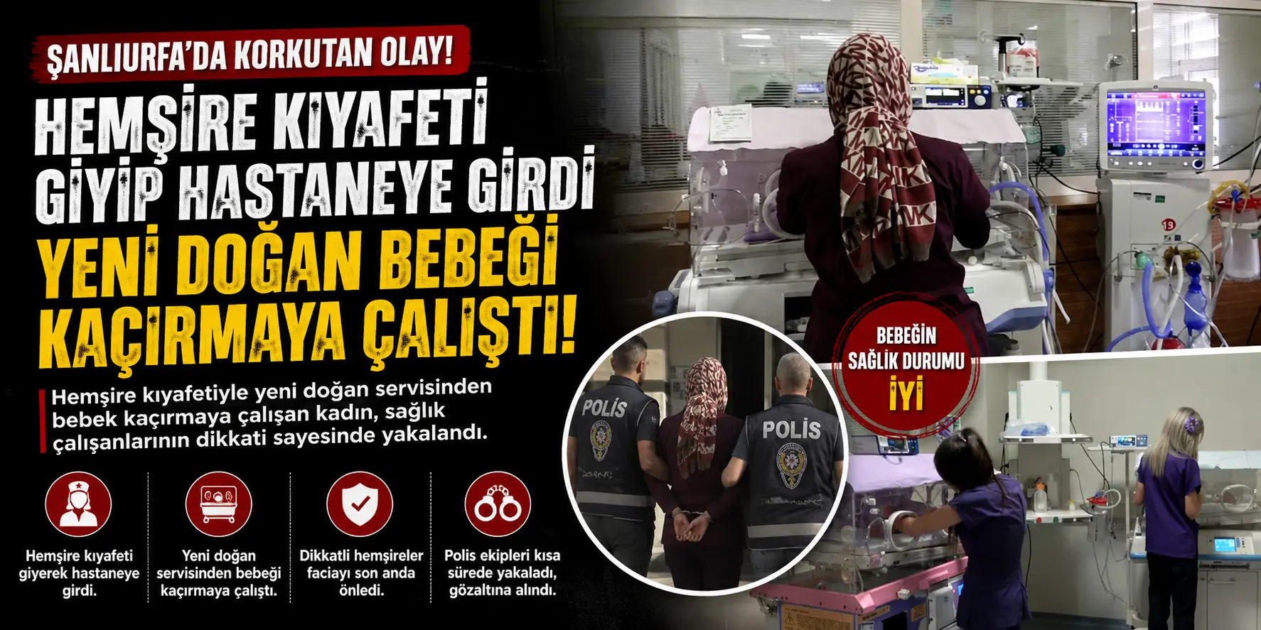Şanlıurfa’da Nefes Kesen Dakikalar! Yeni Doğan Bebeği Kaçırma Girişimi Engellendi