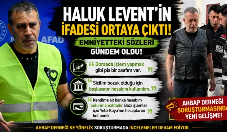 Ahbap Soruşturmasında Yeni Perde! Haluk Levent’in İfadesindeki Çarpıcı Detay