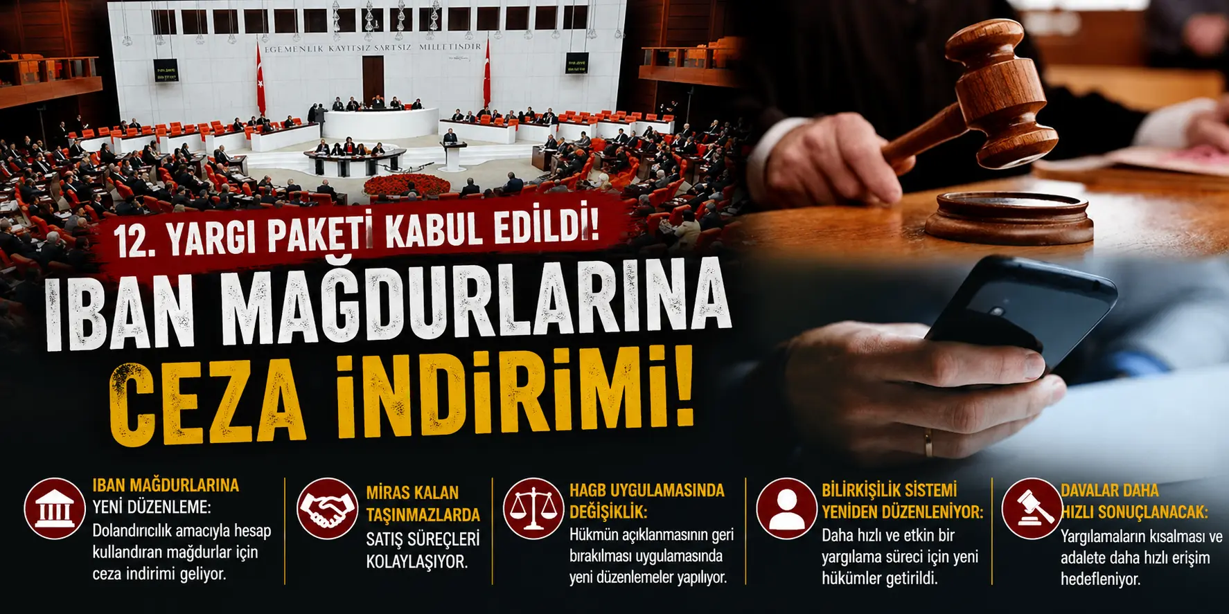 12. Yargı Paketi Meclis’ten Geçti! IBAN Mağdurlarına Ceza İndirimi Geliyor