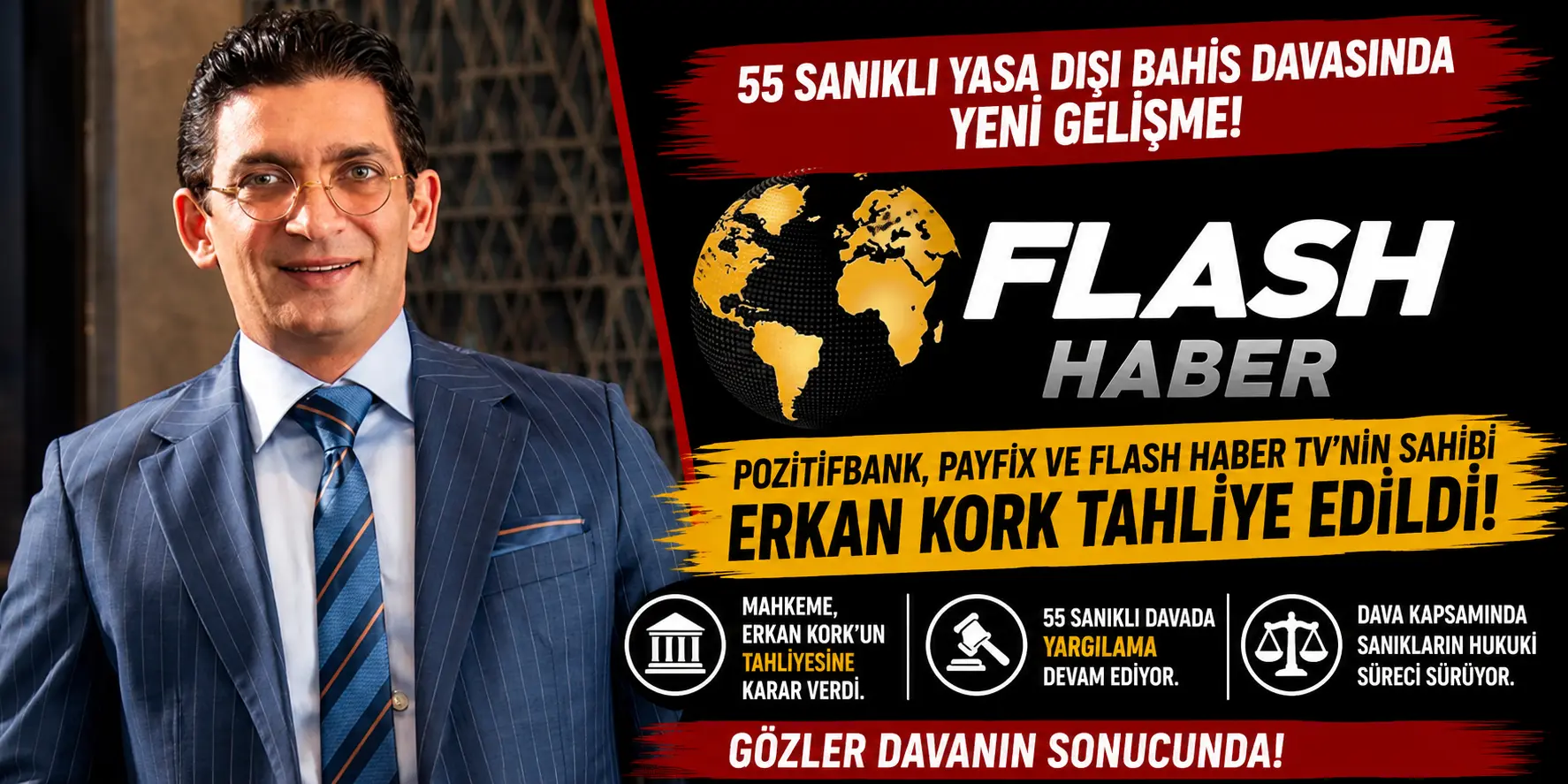 Yasa Dışı Bahis Davasında Flaş Karar! Flash Haber TV Sahibi Erkan Kork Tahliye Edildi