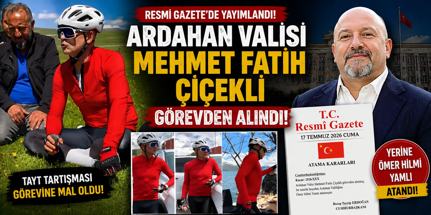 Resmî Gazete’de Flaş Karar! Ardahan Valisi Mehmet Fatih Çiçekli Görevden Alındı