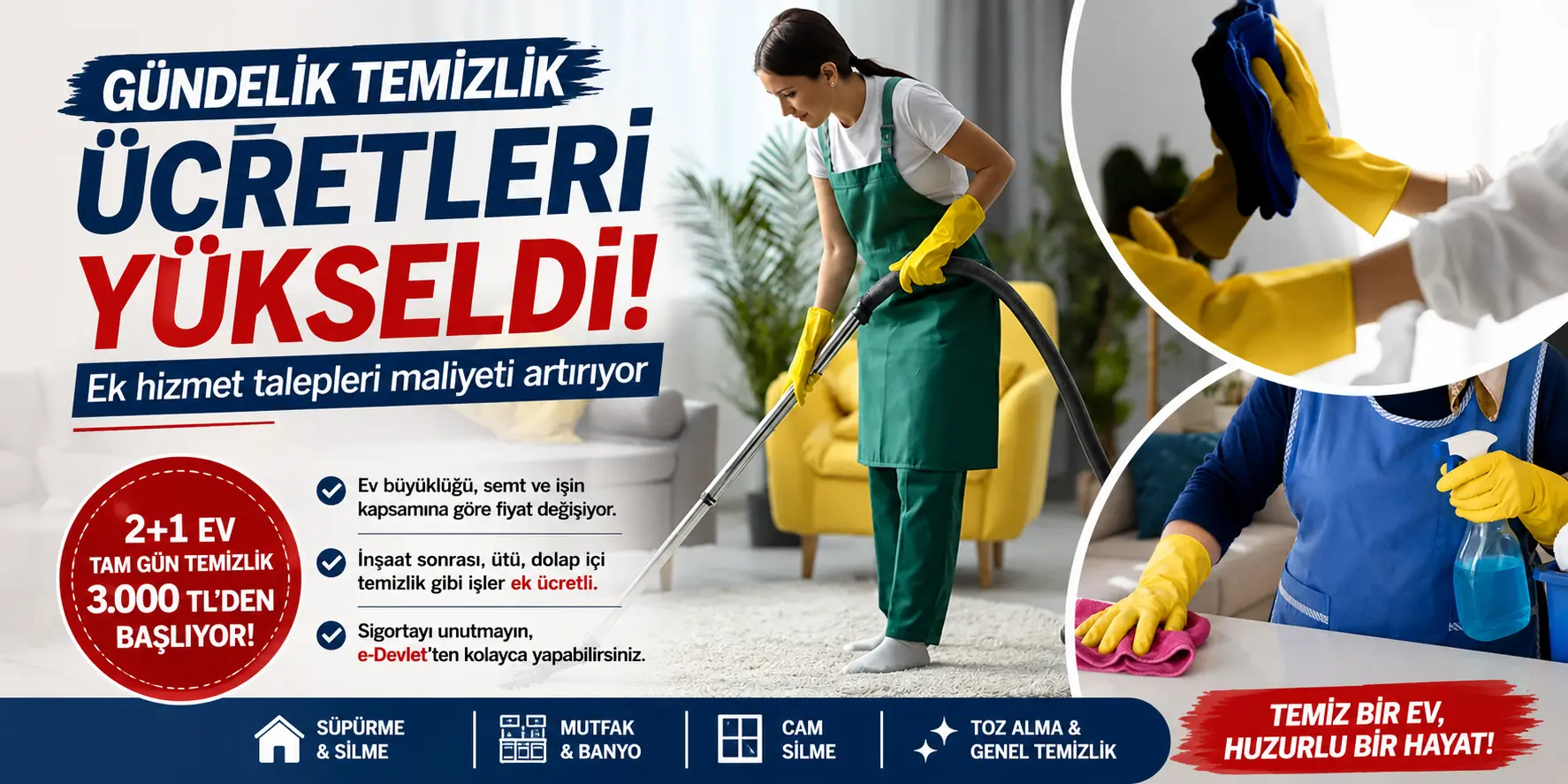 Gündelikçi Ücretleri Rekor Kırdı! Ekstra Temizlik İçin Ayrı Ücret Dönemi