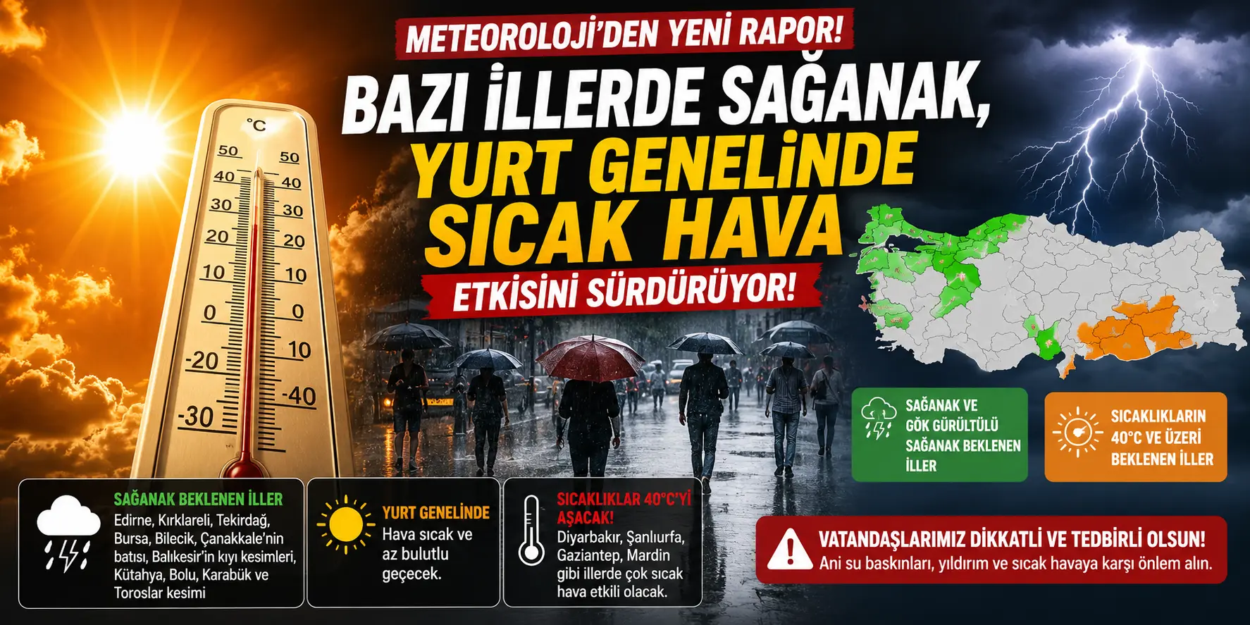 Meteoroloji Saat Verdi! Sağanak Yağış İçin Kritik Uyarı