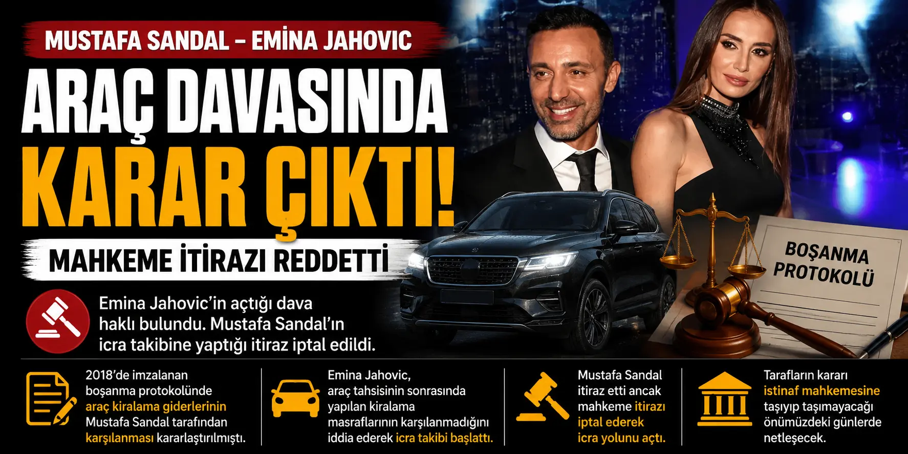 Mustafa Sandal’a Mahkemeden Ağır Darbe! Emina Jahovic Davayı Kazandı