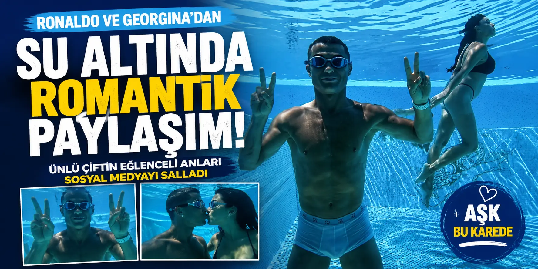 Cristiano Ronaldo ile Georgina’dan Nefes Kesen Su Altı Şovu