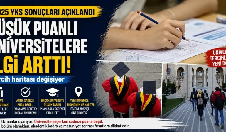 YKS’de Ezber Bozan Liste: En Düşük Puanla Alan Üniversiteler Açıklandı