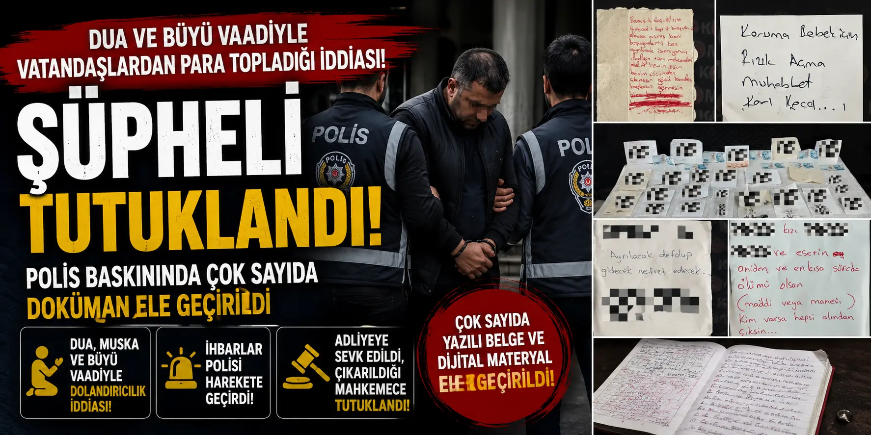 Vatandaşların İnancını İstismar Ettiği İddiası! Polis Baskınında Dikkat Çeken Belgeler Ele Geçirildi