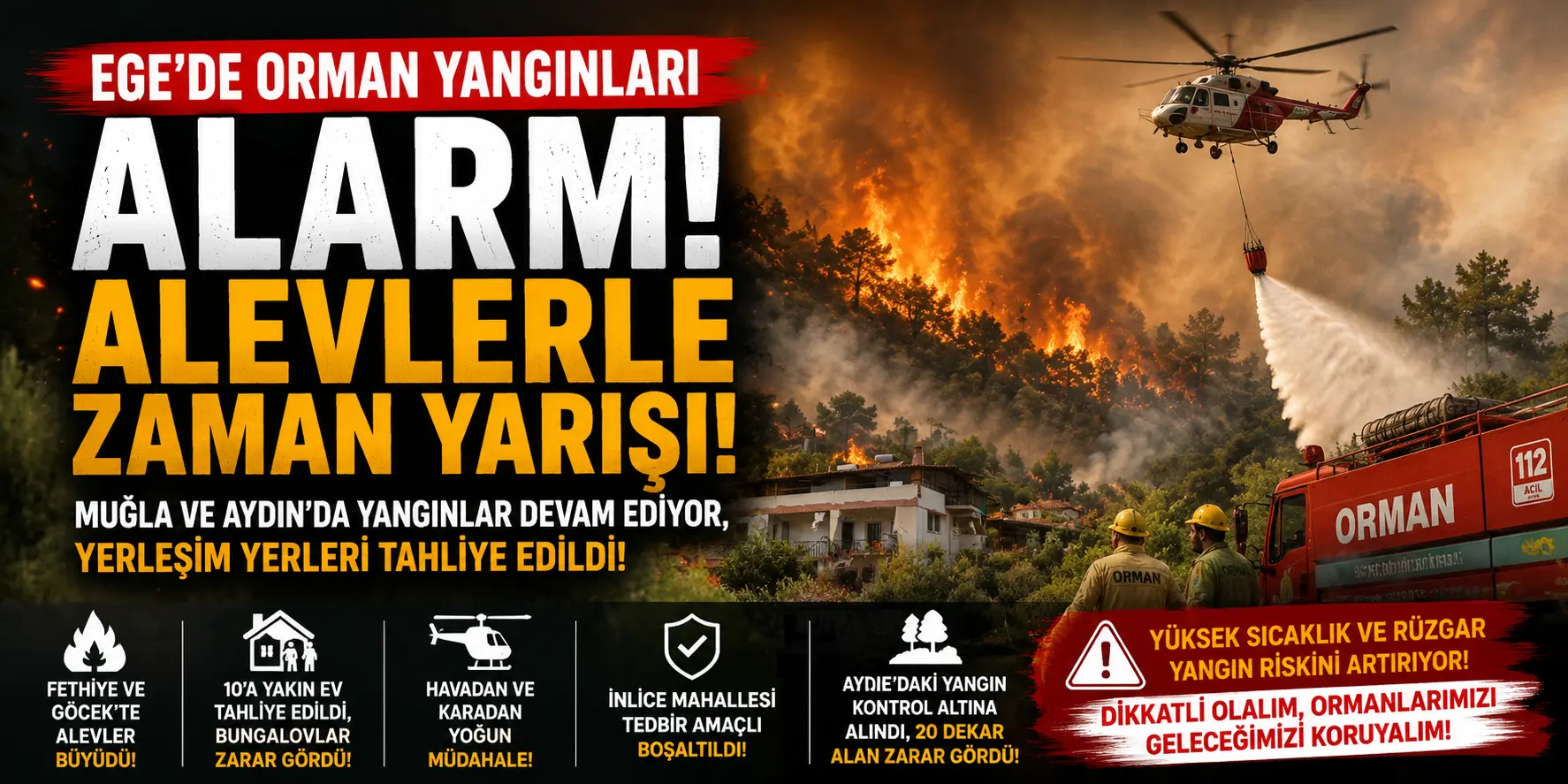Türkiye Nefesini Tuttu! Ege’de Ormanlar Alevlere Teslim Oldu