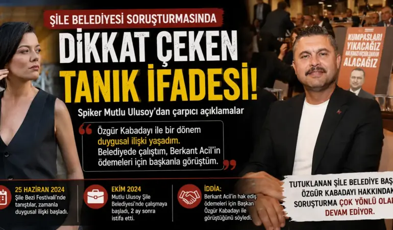Şile Belediyesi Soruşturmasında Şok İfade! Spiker Sevgili İlişkiyi Tek Tek Anlattı