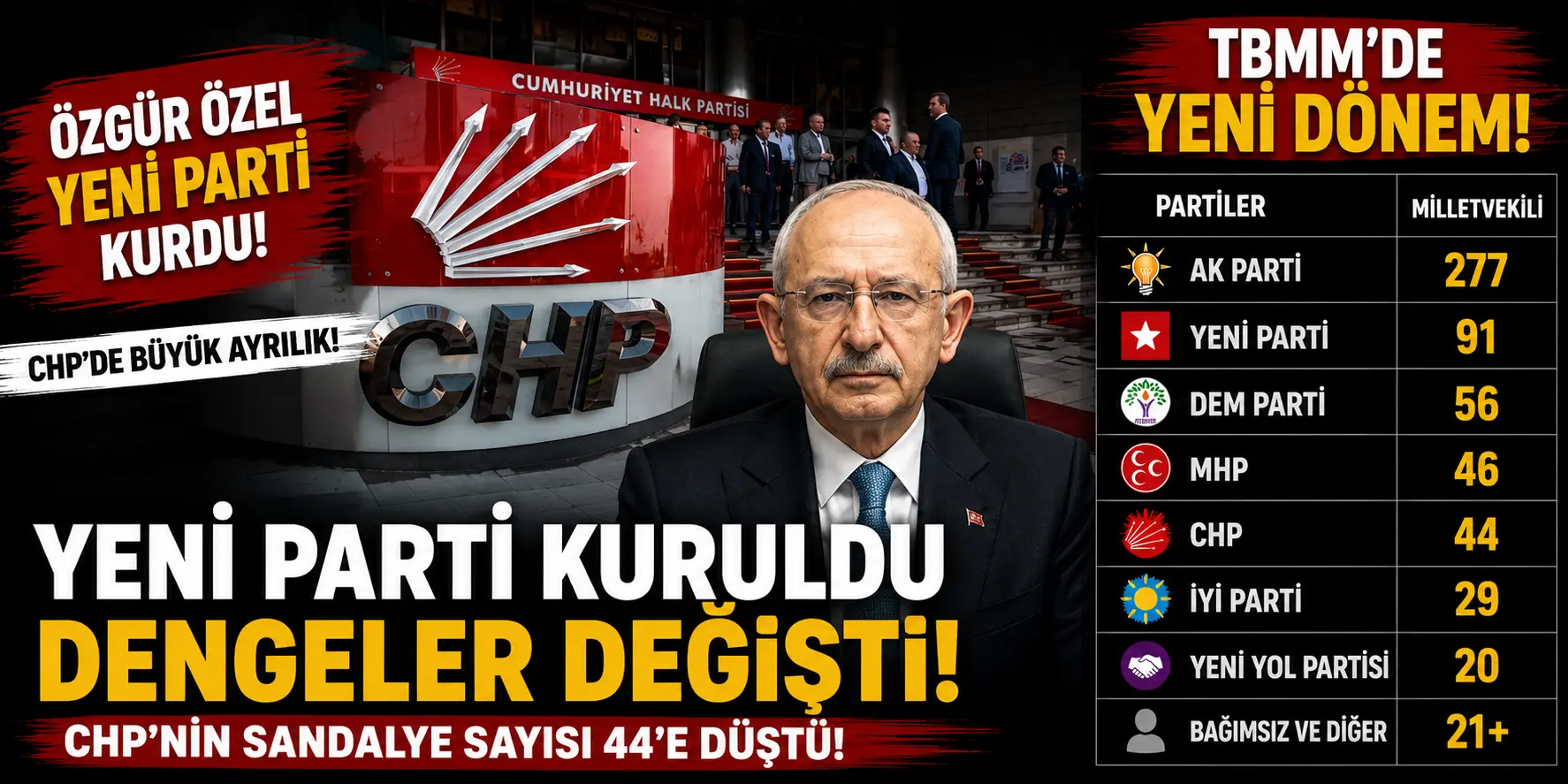 Siyasette Büyük Kırılma! 91 Milletvekilli Yeni Parti Meclis’i Değiştiriyor