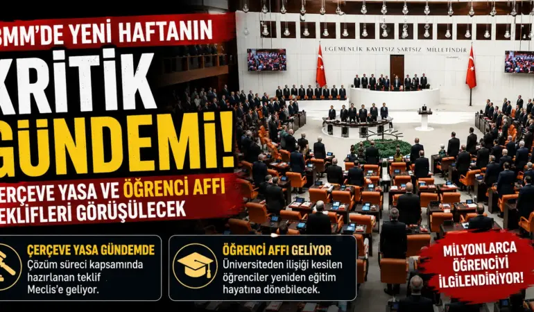 TBMM’de Büyük Hafta! Çerçeve Yasa Geliyor, Öğrenci Affı Masada