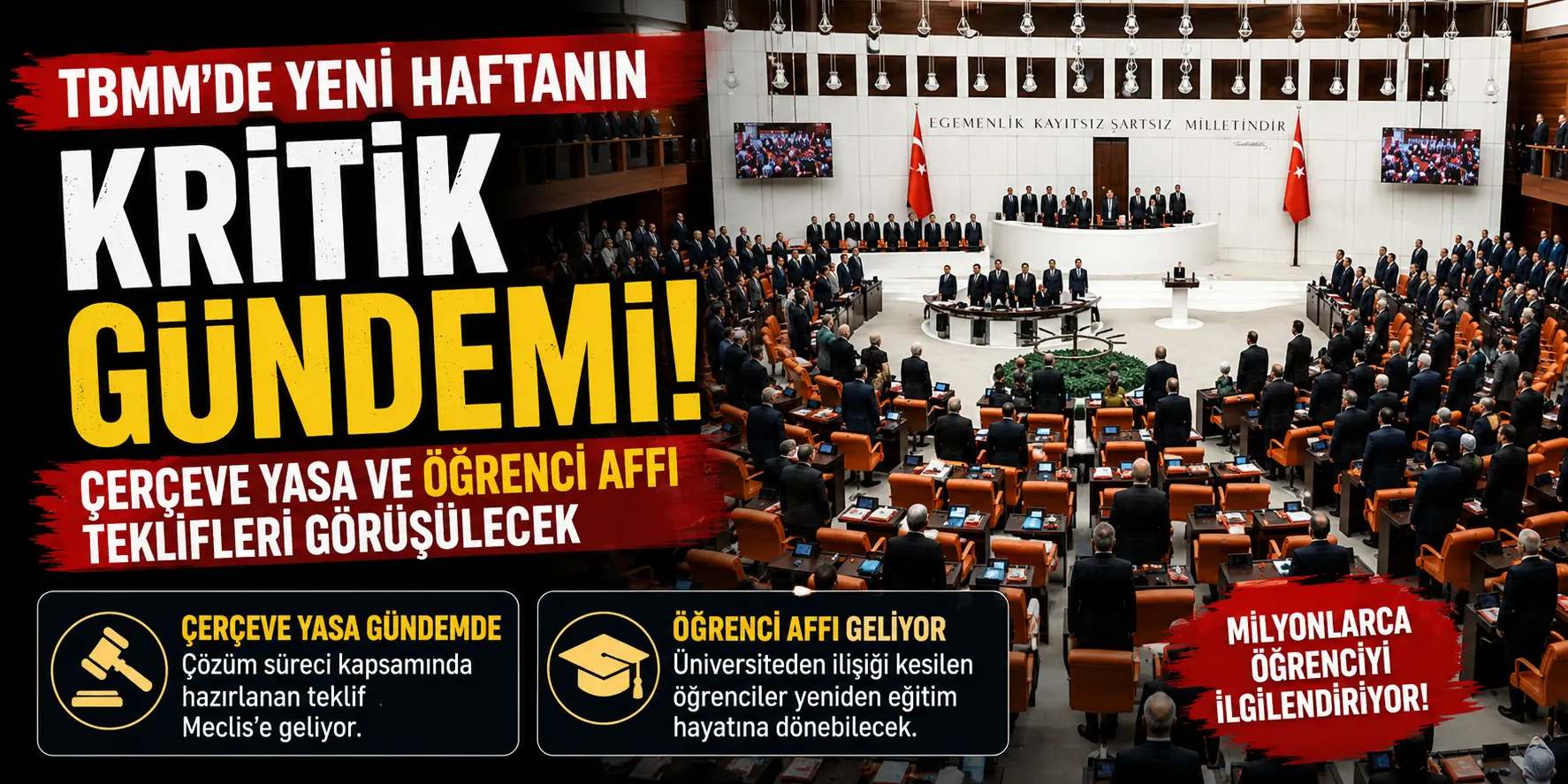 TBMM’de Büyük Hafta! Çerçeve Yasa Geliyor, Öğrenci Affı Masada