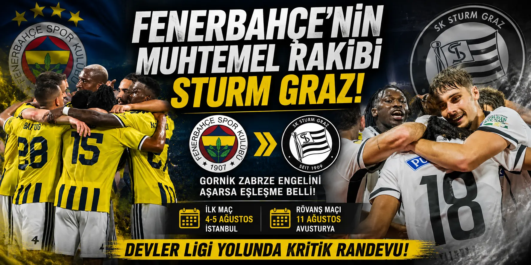 Avrupa’da Dev Kapışma Kapıda! Fenerbahçe’nin Muhtemel Rakibi Sturm Graz