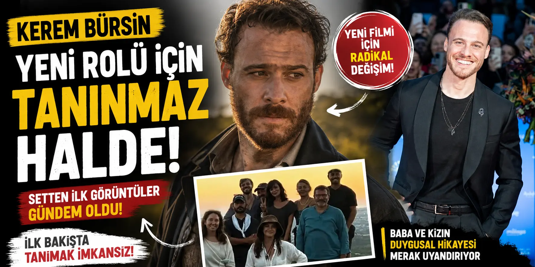 Rolü İçin Bambaşka Birine Dönüştü! Kerem Bürsin’in Son Hali Olay Oldu