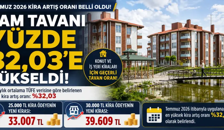 Temmuz 2026 Kira Zammı Belli Oldu! Tavan Oran Yüzde 32,03’e Dayandı