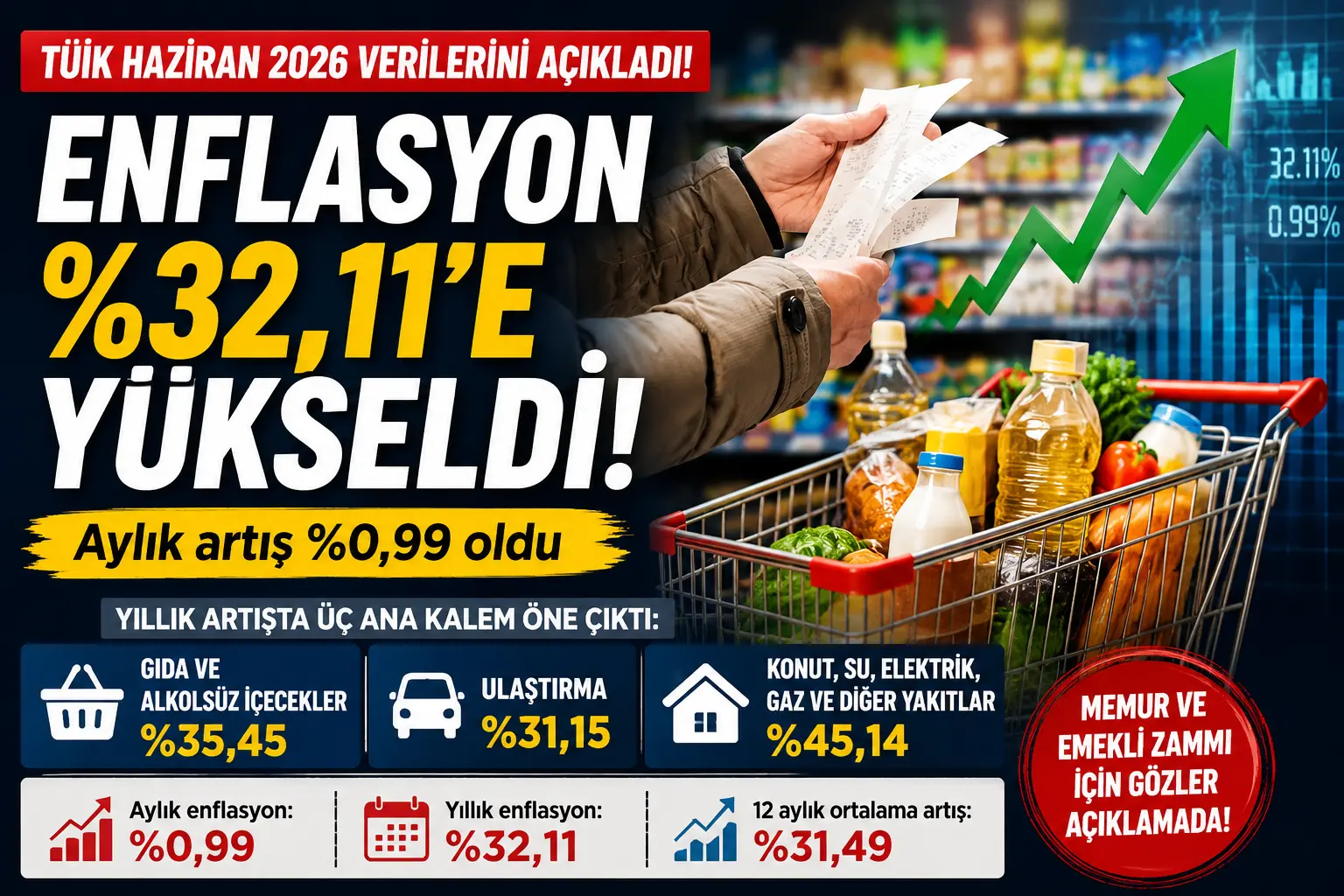TÜİK Haziran 2026 Enflasyonunu Açıkladı! Rakamlar Piyasayı Sarstı