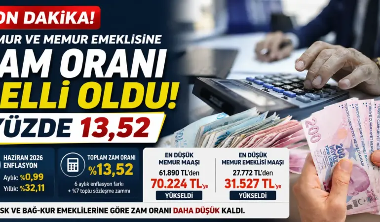 SON DAKİKA! Memur ve Memur Emeklisine Zam Oranı Belli Oldu: %13,52