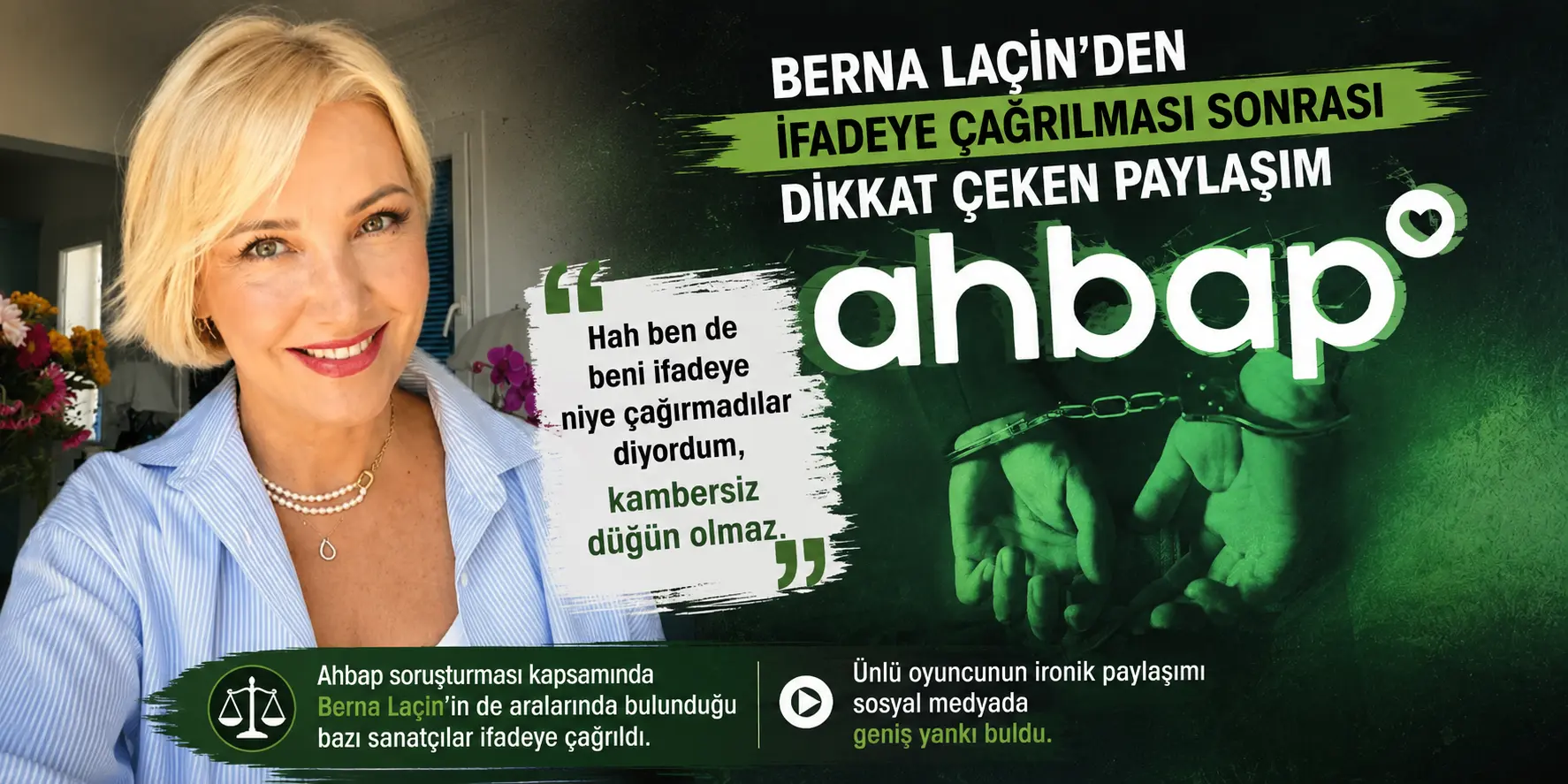 Berna Laçin’den Olay Paylaşım! İfadeye Çağrılmasının Ardından Sessizliğini Böyle Bozdu