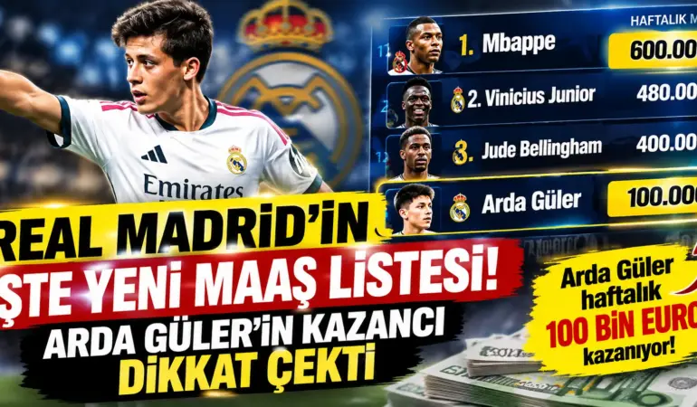 Real Madrid’de Servet Dağılımı Ortaya Çıktı! Arda Güler’in Maaşı Şaşırttı