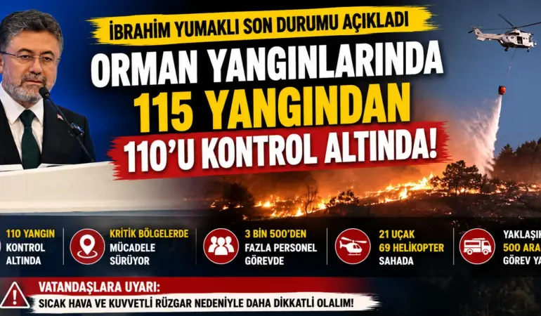 Türkiye Alevlerle Mücadelede Seferber! Bakan Yumaklı Son Rakamları Açıkladı