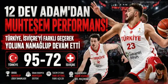 Milli Gurur! Türkiye’den İsviçre’ye 95 Sayılık Basketbol Şovu