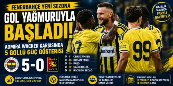 Fenerbahçe’den Gol Şov! Sarı-Lacivertliler İlk Maçta Rakibini 5 Golle Yıktı
