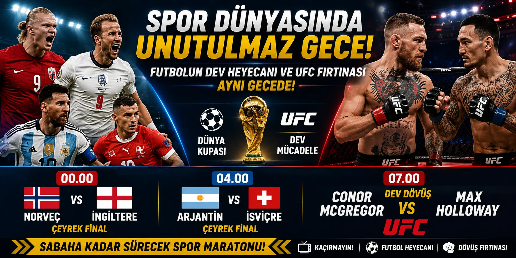 Spor Tarihinin En Çılgın Gecesi! Dünya Kupası ve UFC Aynı Anda Ekranları Sallayacak