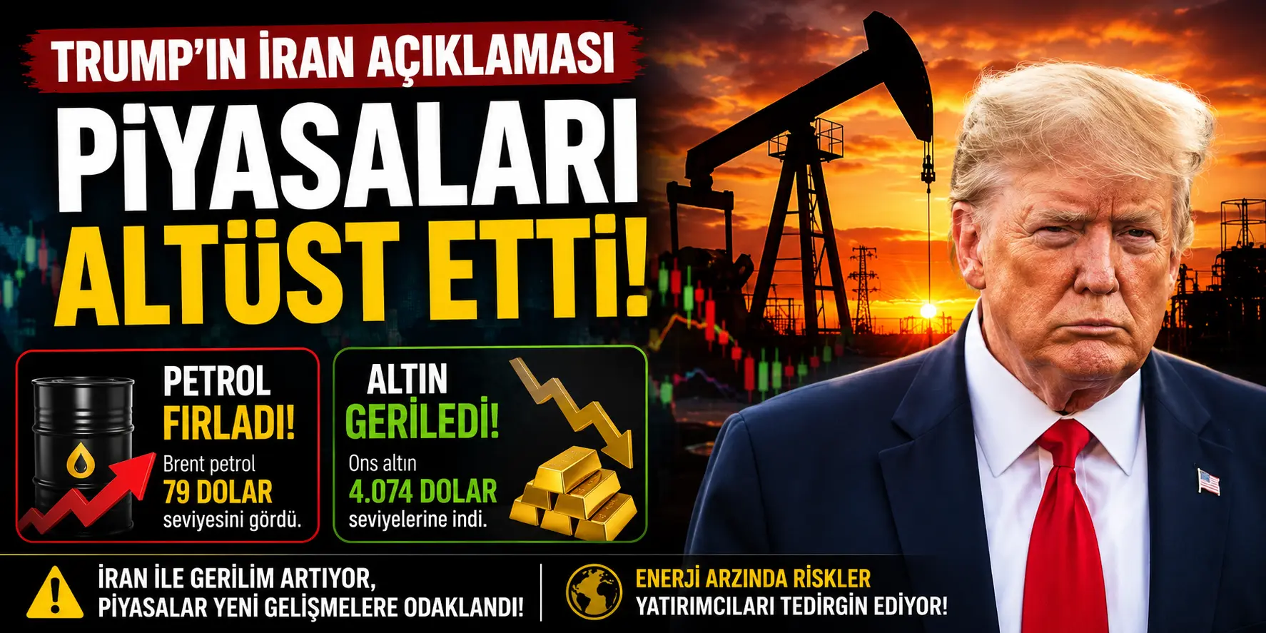 Dünya Piyasaları Alarmda! Trump’ın İran Mesajı Milyarları Hareket Ettirdi