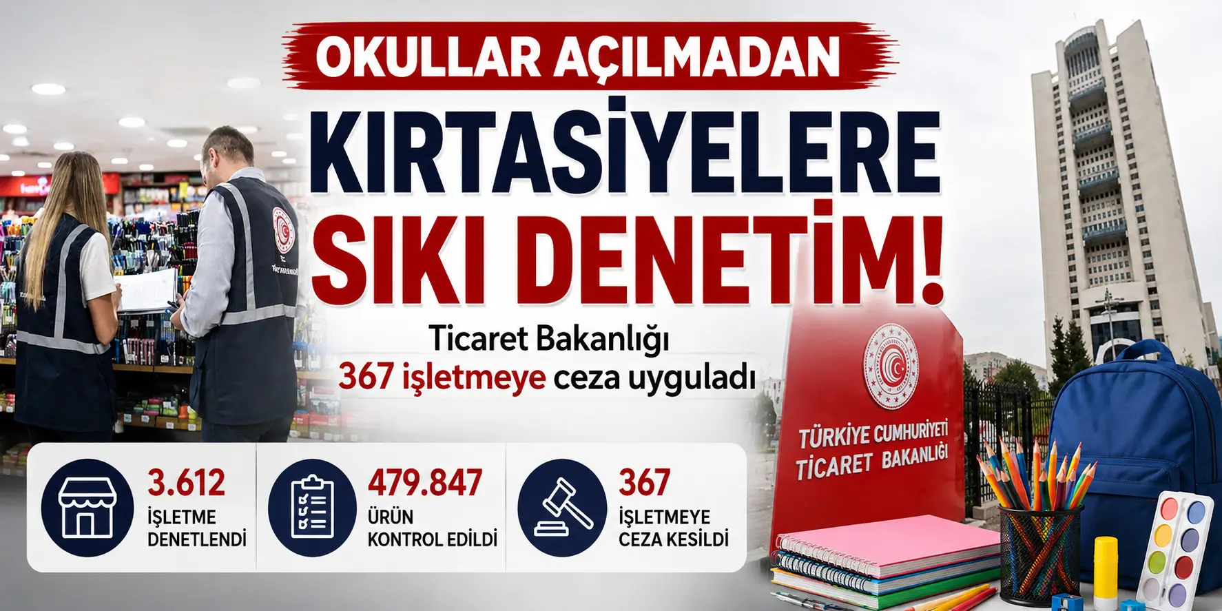 Okullar Açılmadan Sıkı Denetim! Yüz Binlerce Kırtasiye Ürünü İncelendi