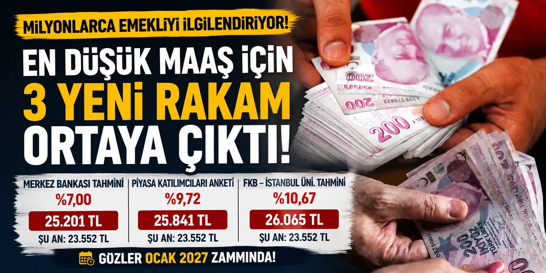 Ocak zammı için ilk hesaplar yapıldı! Emekli maaşında dikkat çeken artış