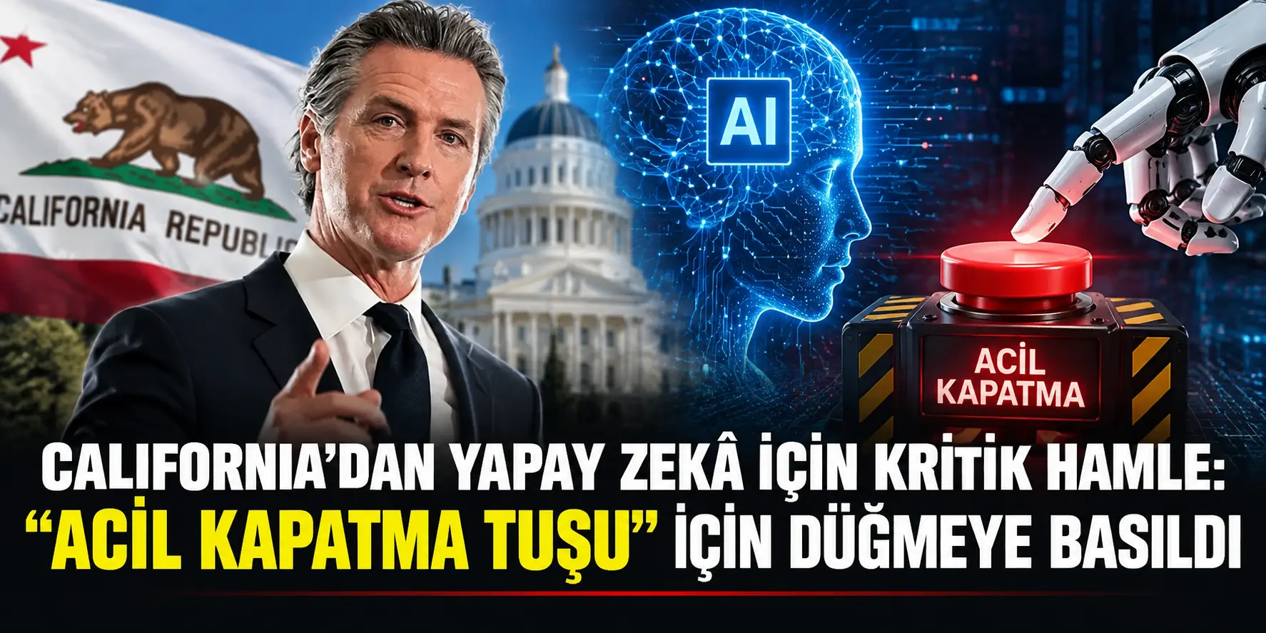 Yapay zekâ için “acil durdurma” dönemi! California düğmeye bastı