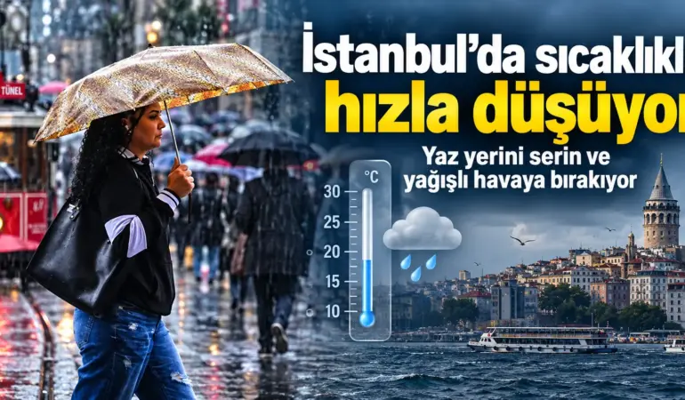 İstanbul’da alarm! Sıcaklıklar çakılıyor, kuvvetli yağmur geliyor