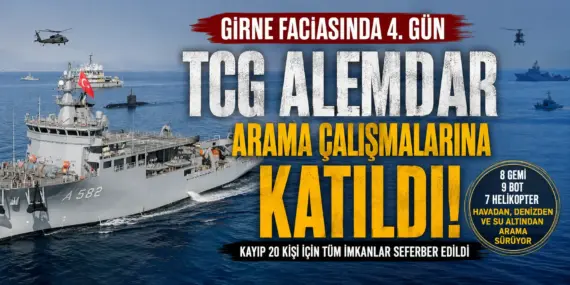 Girne’de kayıp 20 kişi için zamanla yarış! TCG Alemdar sahada