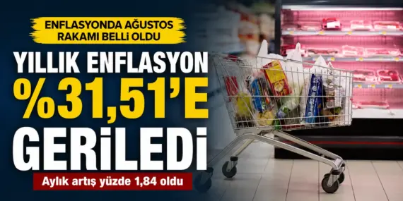 Ağustos Enflasyonu Açıklandı: Yıllık Oran Yüzde 31,51 Oldu!