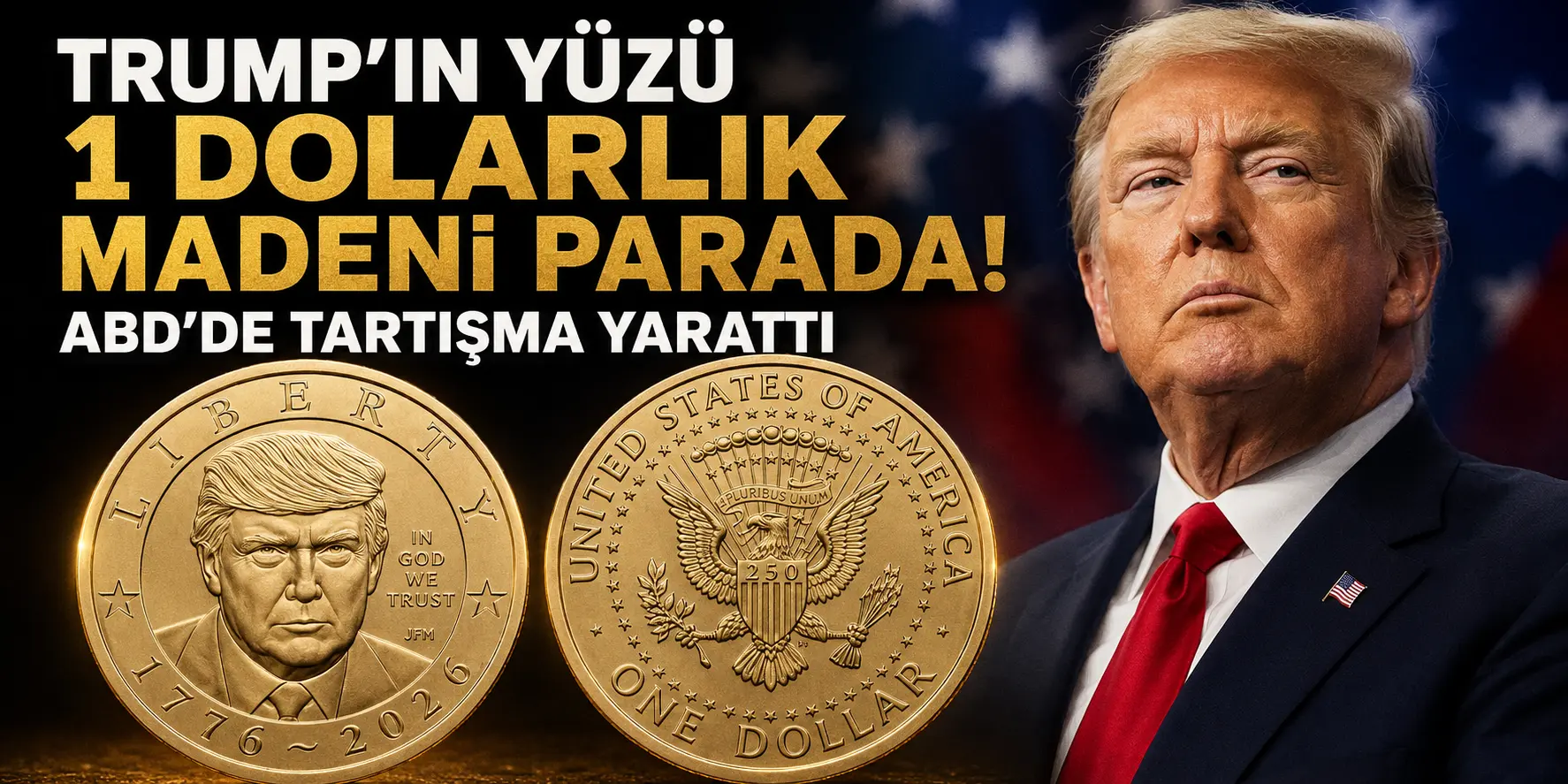 Trump’ın Yüzü ABD Parasına Girdi! 1 Dolarlık Madeni Para Ortalığı Karıştırdı