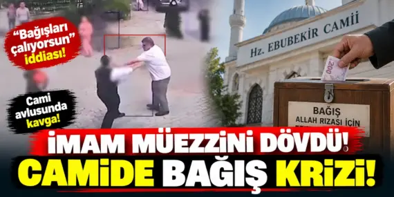 Cami avlusunda şoke eden kavga! Bağış tartışması yumruklaşmaya dönüştü