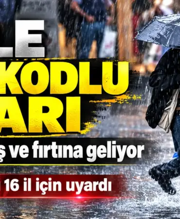 16 İlde Sarı Kodlu Uyarı