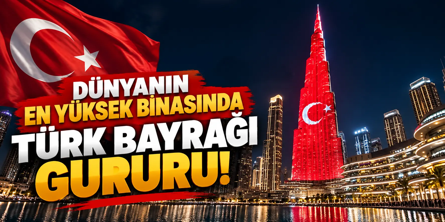 Dubai’de 29 Ekim coşkusu! Burj Khalifa’ya Türk bayrağı yansıtıldı