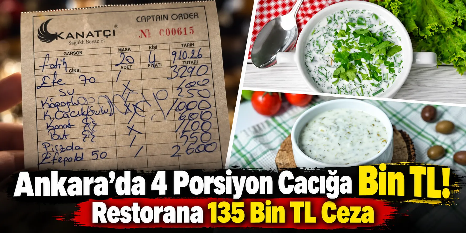 4 CACIK 1.000 TL! Restorana 135 Bin TL Ceza Kesildi