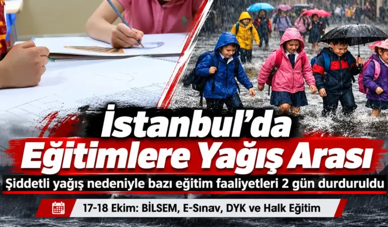 İstanbul’da Yağış Alarmı! Eğitimlere 2 Gün Ara Verildi