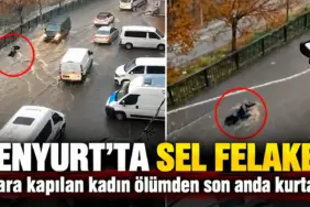 Esenyurt’ta Sel Felaketi_ Kadın Kurtarıldı