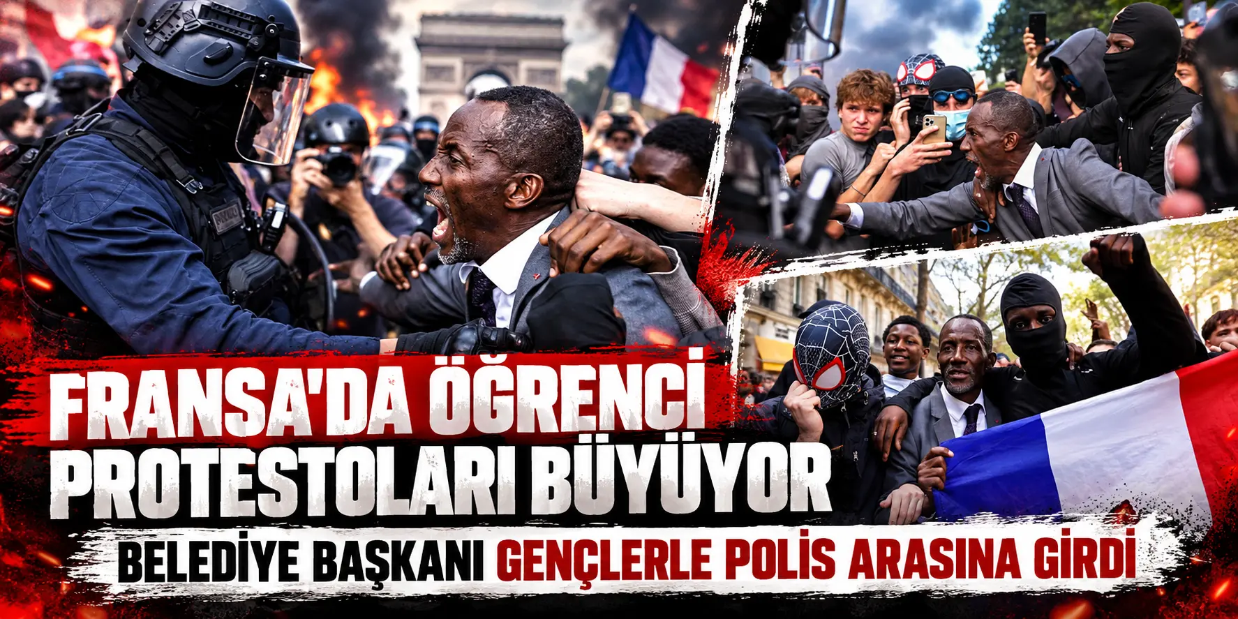 Fransa’da Protestolarda Tarihi Anlar: Belediye Başkanı Gençlere Siper Oldu