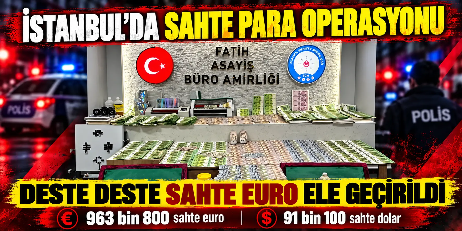 Sahte para imalathanesine baskın! Milyonlarca euroluk para ele geçirildi