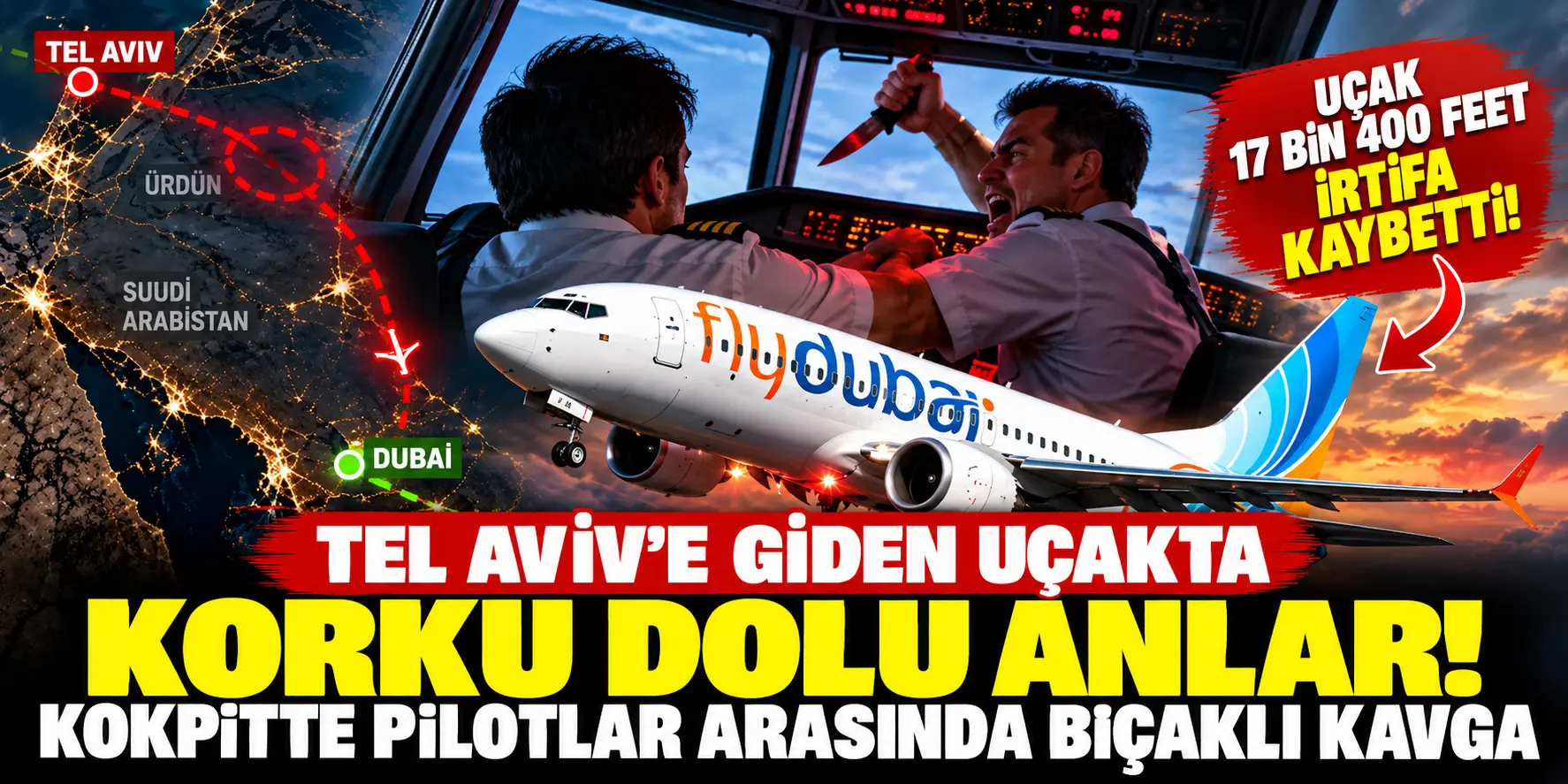 Tel Aviv uçağında dehşet! Pilotlar kokpitte birbirine bıçak çekti