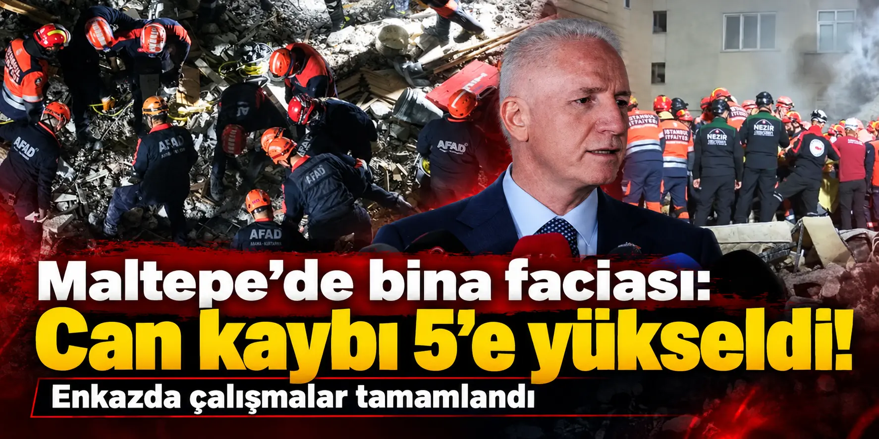 Maltepe’de Korkunç Bilanço! Enkazdan 5 Kişinin Cansız Bedeni Çıkarıldı