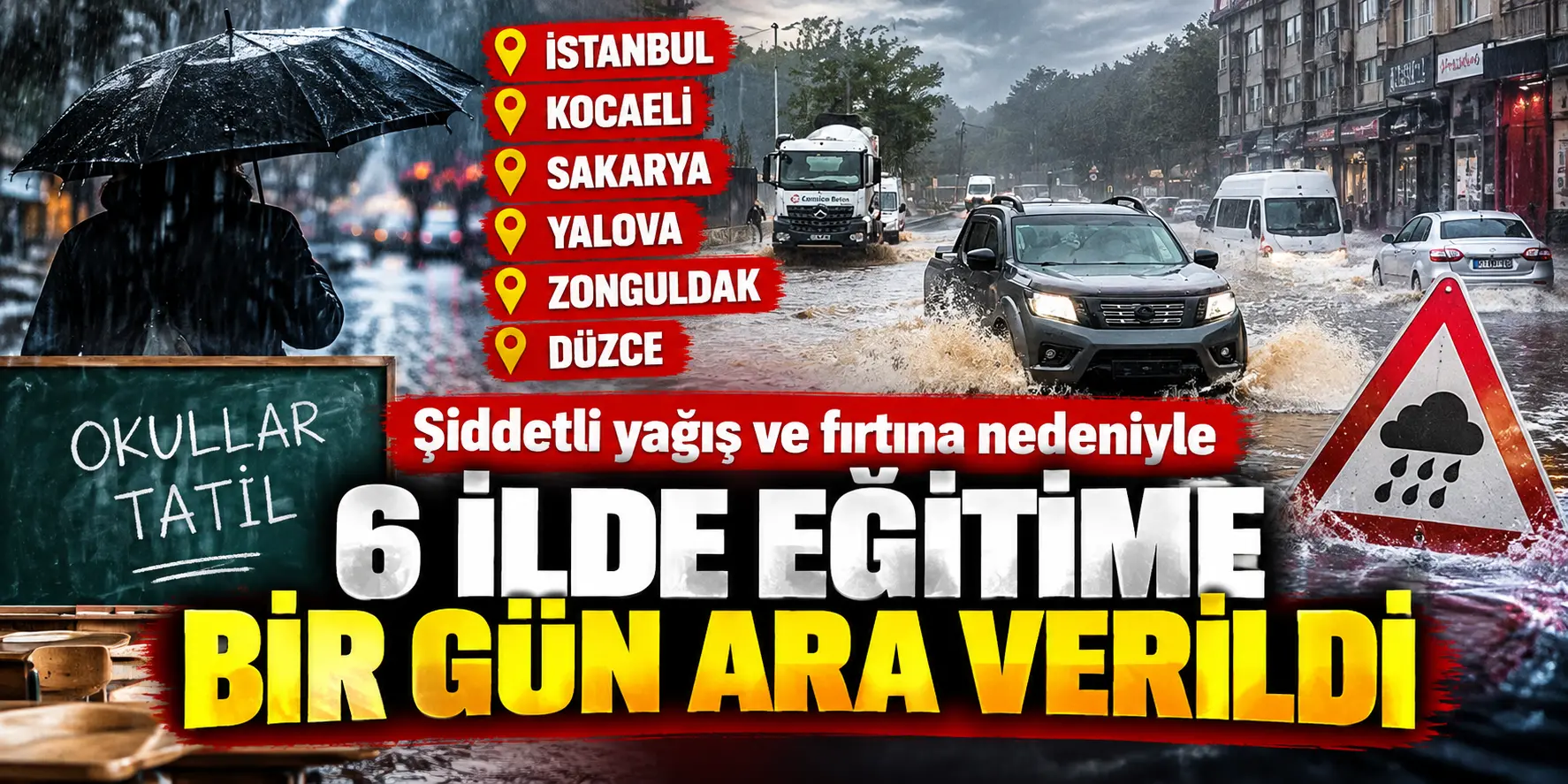Valiliklerden Peş Peşe Tatil Kararı! 6 İlde Eğitime Ara Verildi